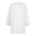 thumbnail image 5 of Razzly Women's Casual Button Down Short Sleeve Round Neck Basic T-Shirt - Soft Breathable Everyday Wear for Women(White,XL), 5 of 5