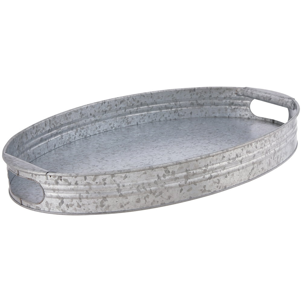 Better Homes & Gardens Galvanized Steel Oval Serving Tray
