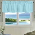 thumbnail image 6 of Pure Aqua Blue Kitchen Valances for Windows, Modern Solid Color Minimalist Art Bathroom Window Valances 42x18 Inch Rod Pocket Window Treatments Valance Curtains for Living Room Bedroom Decor, 6 of 9