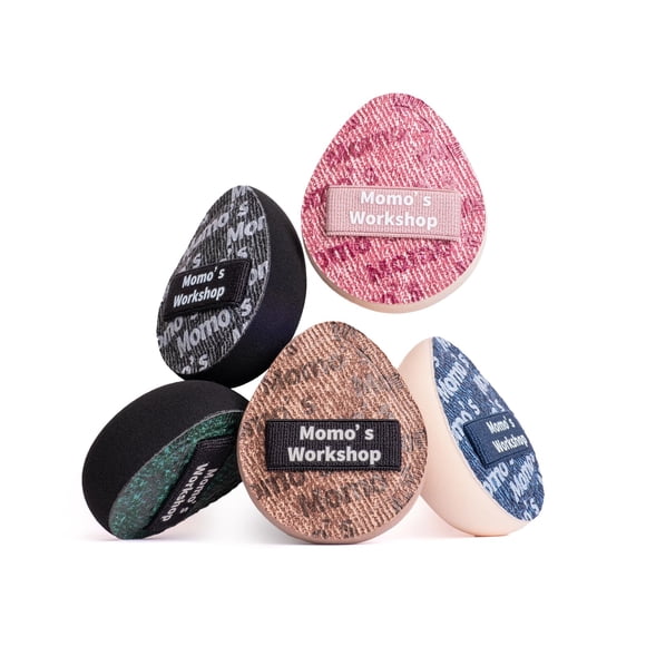 Momo's Workshop Mini Éponge de Maquillage, Éponge pour le Visage pour Fond de Teint & Correcteur, Maquillage sur Détails Ciblé, Pratique pour les Voyages & Réutilisable, 5 Pcs