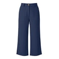 thumbnail image 5 of JYnXIANTI Wide Leg Pants Woman Lightweight High Waisted Capris with Side Split Pockets Summer Lounge Clothes for Beach, 5 of 6