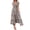 Orange, variant on Women's Plus Size Printed V Neck Short Sleeve Midi Dress Frill Smocked Detail one hundred percent polyester fabric