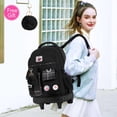 thumbnail image 3 of Mochila con ruedas gxtvo, 3 unidades, para mujeres y niñas, con lonchera negra, 3 of 7