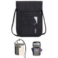 thumbnail image 1 of Cartera para el cuello Luxtrada, porta pasaporte y bolsa de viaje con bloqueo RFID (negro), 1 of 8