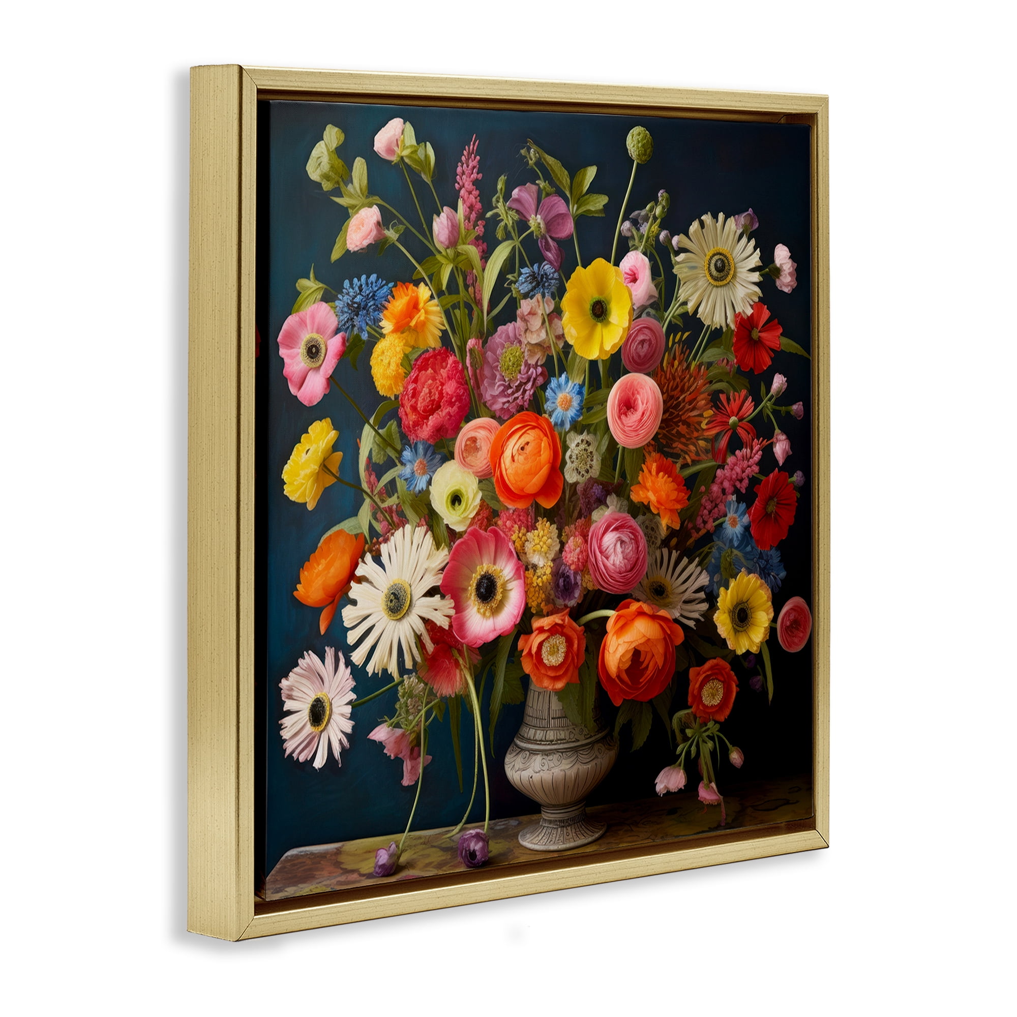 Stupell Industries Harmonious Garden Bouquet Gold Framed Floater Canvas Wall Art, design by Lazar Studio
