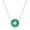 Emerald, variant on Halo with Simulated Diamond CZ Baguette Pendant 16+2” Necklace Sterling Silver Jewelry for Women or Teens