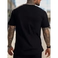 thumbnail image 3 of Discovery Channel Men's Casual Graphic Tee - Black Short Sleeve Crewneck with Earth Print, Lightweight Polyester Blend, Summer Essential for Casual Attire, 3 of 7