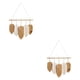 thumbnail image 4 of Bewildely Leaf Boho Tapestry Handmade Knitting Tassels Wall Decor Hanging Macrame  Room beige y amarillo 2piezas, 4 of 6