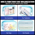 thumbnail image 5 of 16 count Clear  Bags, PVC Clear Pouch with Zipper TSA Approved Toiletry Bag for Travelling,  Transparent Travel Makeup  Organizer Case for Men and Women (Blue-M), 5 of 6