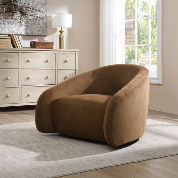 ACME Zoey Accent Chair w/Swivel in Chocolate Suede