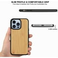 thumbnail image 3 of Solid Wood Phone Case for iPhone 13 Pro Max, Luxurious Natural Wood Grain Case with Drop Tested Shockproof Bumper and Camera Lens Protection Cover for iPhone 13 Pro Max (6.7) MW Bamboo, 3 of 9