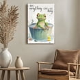 thumbnail image 4 of Warm and lovely frog pattern canvas painting: 8x10 inches, framed, soothing frog pattern, bathroom decorative painting, suitable for bedroom headboard/living room sofa/bathroom side, etc., 4 of 6