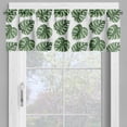 thumbnail image 4 of Ambesonne Green Leaf Valance & Curtain, Palm Leaves Nature, 55"x36", White and Green, 4 of 6