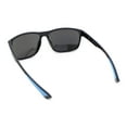 thumbnail image 4 of Mens Color Mirror 90s Classic Rectangle Sport Plastic Aerodynamic Sunglasses Black - Blue Mirror, 4 of 4