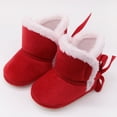 thumbnail image 2 of Xiaoxatg Girls Boots Prewalker Winter Warm Baby Boots For Toddler Girls And Boys Flexible Sole First Walking Footwear 6-9 Months Red, 2 of 5