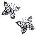 thumbnail image 1 of Decoración mural EZ4ENCE con forma de mariposa y flor de metal, color negro, 1 of 5