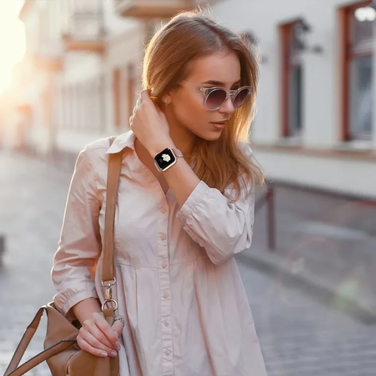 Girl wearing shop apple watch