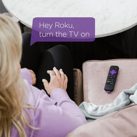 Voice Remote Pro – Rechargeable Remote with TV Controls for Roku Players, Roku TV, and Roku Streambars - Black