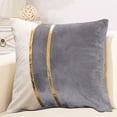 thumbnail image 3 of Riguas Pillow Case Plush Two-color Splicing Throw Pillow Cover Soft Stylish Decorative Cover with Hidden Zipper for Home, 3 of 7