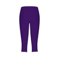 thumbnail image 4 of 2PC Women's Summer High Waisted Solid Color Capris Matching Slim Fitting Yoga Gym Pants, 4 of 6