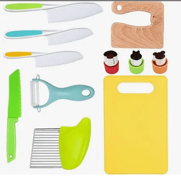 Vajilla para niños Cuchillo de plástico Jardín de infancia Educación temprana Cuchillo de plástico para frutas Cortar verduras No dañar Cuchillo para tartas para niños Cortar patatas