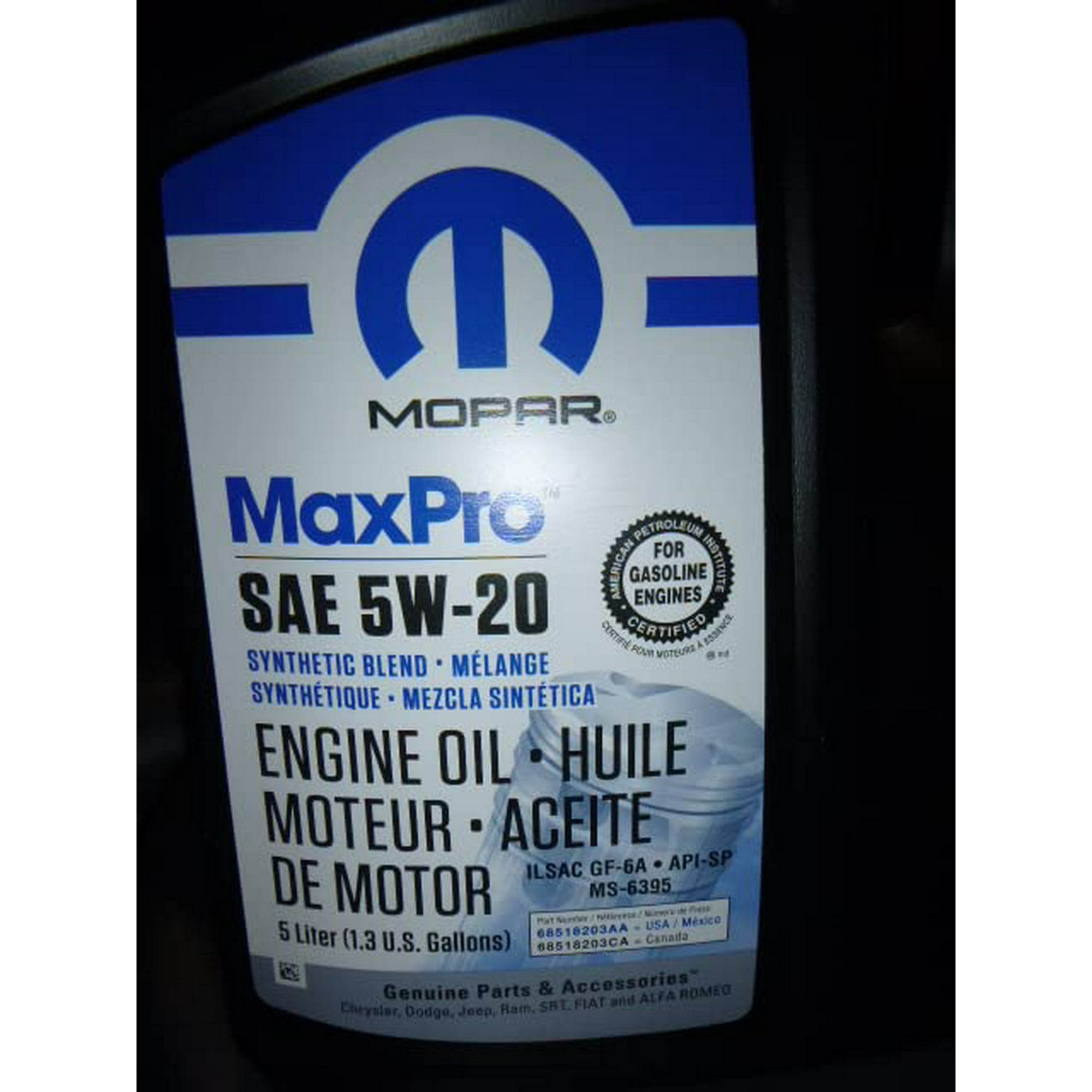 Mopar Genuine Chrysler Parts & Accessories Maxpro SAE 5W-20 Motor