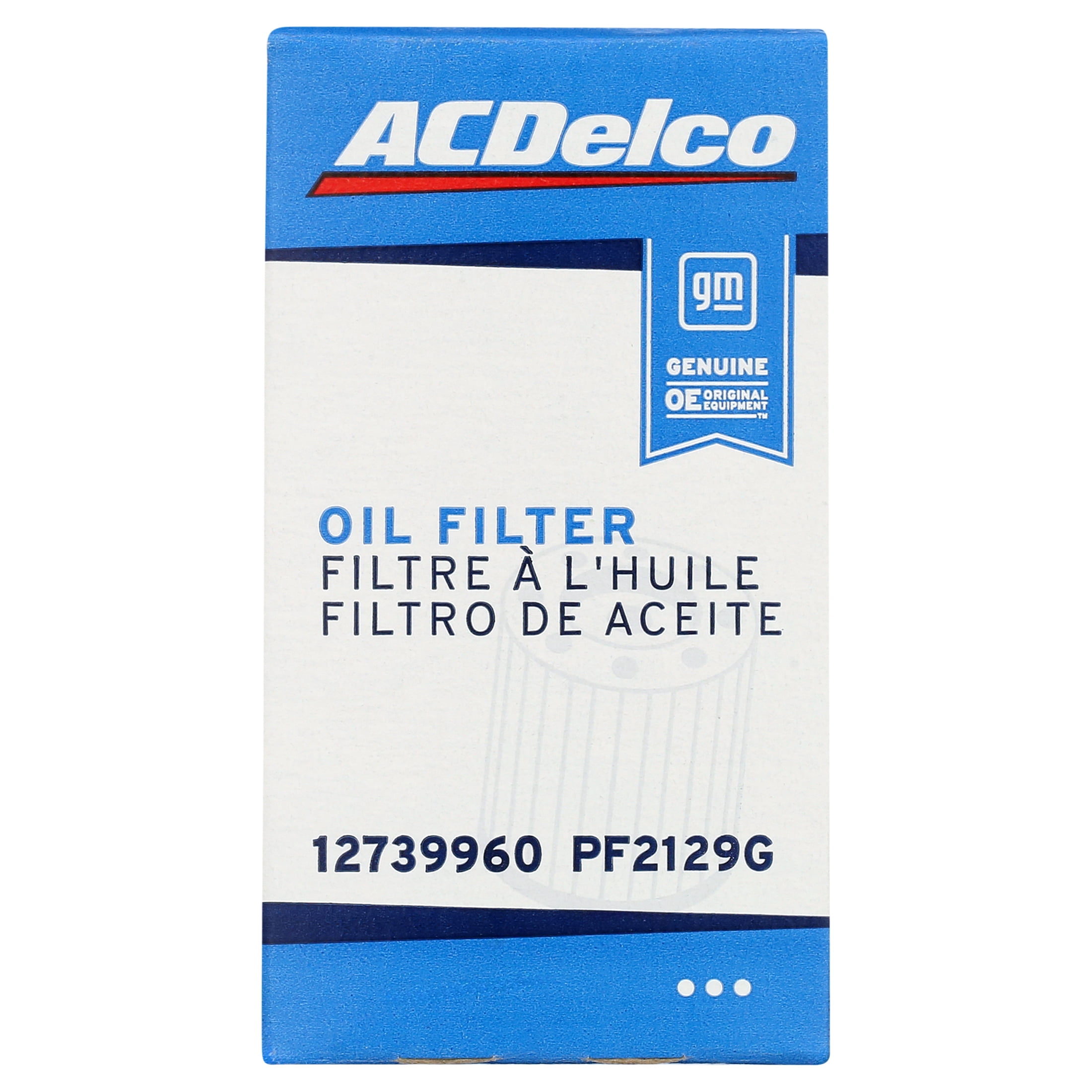 (3 pack) ACDelco GM Original Equipment PF2129G Engine Oil Filter and Cap Seal (O-Ring) Length 2.2" Width 2.2" Height 4" Weight 0.634 Ounce