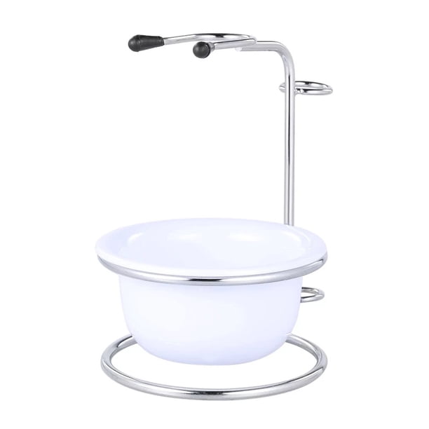 Seitruly Estante de almacenamiento, soporte para cuenco, soporte para cepillo, multiusos, exquisito ahorro de espacio, artesanía de hierro, Pinceles de maquillaje y herramientas Blanco