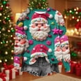 thumbnail image 6 of Lorytime Sweatshirt for Women Oversized Christmas Santa Claus Print Shirt Crew Neck Long Sleeve Pullover Loose Tops, 6 of 8