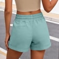 thumbnail image 6 of hlysgo Bermuda Shorts for Women Comfort Soft Fit Elastic Drawstring Waist Short Summer Beach pull On Short with Pockets Sky Blue,2xL, 6 of 6