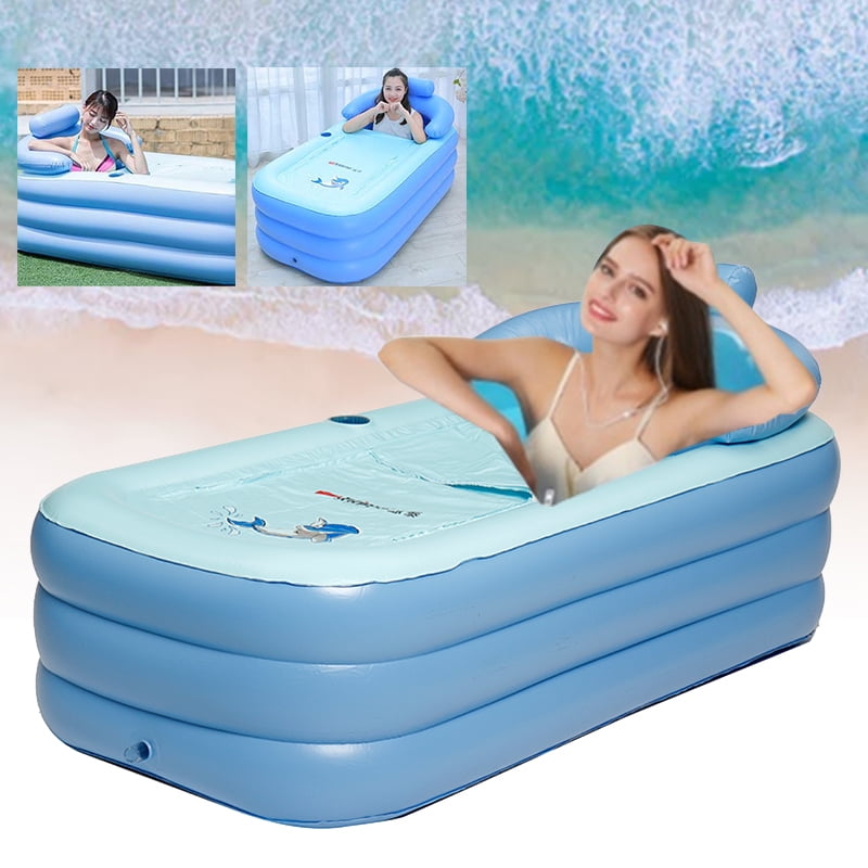 160CM Adult Blowup Folding Warm Inflatable Bathtub With Electric Air 