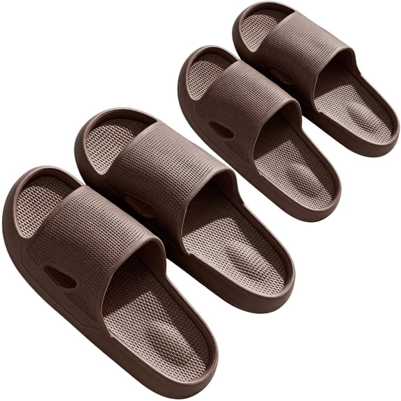 2 Pairs Non-Slip Mens Cloud Slides Soft EVA Foam House Sandals for Shower Indoor Outdoor