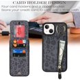 thumbnail image 2 of for iPhone 13 Case with Card Holder for Women, for iPhone 13 Phone Case Wallet with Credit Card with Ring Kickstand Zipper Shockproof Slim Stand Case for iPhone13 - Black Leopard, 2 of 13
