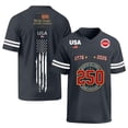 thumbnail image 3 of Evdexr 250th Anniversary Shirts Men Short Sleeve Crew Neck Independence Day Graphic Tees Red White Blue Usa Flag Liberty Fourth Of July T Shirt Dark Gray 3XL, 3 of 5