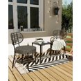 thumbnail image 3 of 3-Piece All-Weather Wicker Bistro Set,2 Rattan Chairs + Tempered-Glass Table, Compact Outdoor Dining Furniture for Garden, Backyard, Balcony & Apartment, 3 of 7
