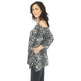 thumbnail image 2 of White Mark Women's Snake Print Cold Shoulder Tunic, 2 of 6