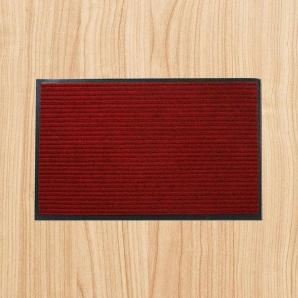 CRAFTHROU Rectangle Entry Way Rug Door Mat PVC Dark Red 1Set for Utility Use