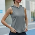 thumbnail image 5 of Njoeus Womens Summer Tops Women's Summer Tops Women's Summer Sleeveless Hooded Tank Top Women Running Gym Workout Active T-Shirt for Athletic Exercise Quick Dry Comfort Breathable Up To 60% Off On Cle, 5 of 5