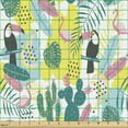 thumbnail image 2 of Ambesonne Tropical Fabric by the Yard Upholstery, Aloha Nature Birds Art, 1 Yard, Multicolor, 2 of 5
