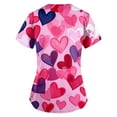thumbnail image 3 of LHVUOA Valentine's Day Scrub Tops Women Plus Size Short Sleeve Working Uniform Love Print Soft Stretchy Holiday T Shirts, 3 of 3