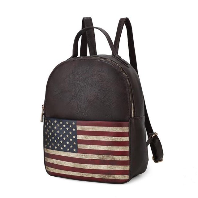 MKF Collection by Mia K. MKF-FG7403CH Briella Vegan Leather Womens FLAG Backpack