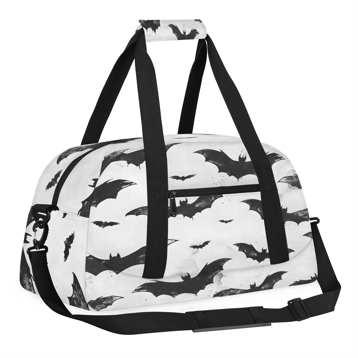 Herdesigns Halloween Bat Sports Duffle Bag for Women & Men, Spooky Bat Gym Bag Dance Bag Overnight Bag Carry On Weekender Travel Bag
