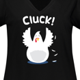 thumbnail image 4 of Inktastic Chicken Barnyard Farm Cluck Women's Plus Size V-Neck T-Shirt, 4 of 5