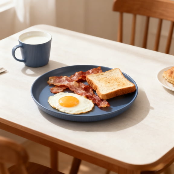 Shatterproof Dinner Plates Set Plastic Reusable Plates Plates Bowls Dishwasher Microwave Safe for Kitchen Camping Party(Blue)