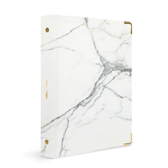 Carpeta pequeña de tres anillas RUSSELL+HAZEL Marble Gold 18x23 cm