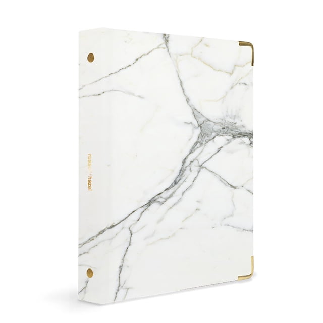 Carpeta pequeña de tres anillas RUSSELL+HAZEL Marble Gold 18x23 cm