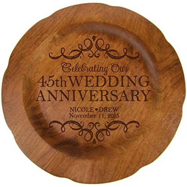 Personalized 45th Wedding Anniversary Plate Gift for Her