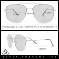 thumbnail image 3 of Mens Classic Double Bridge Rectangular Metal Rim Mobster Sunglasses Black - Smoke, 3 of 7