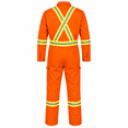 thumbnail image 3 of Safety Hi Vis Coverall with Leg Zipper 100% Cotton, 7 oz (Medium, Orange), 3 of 4
