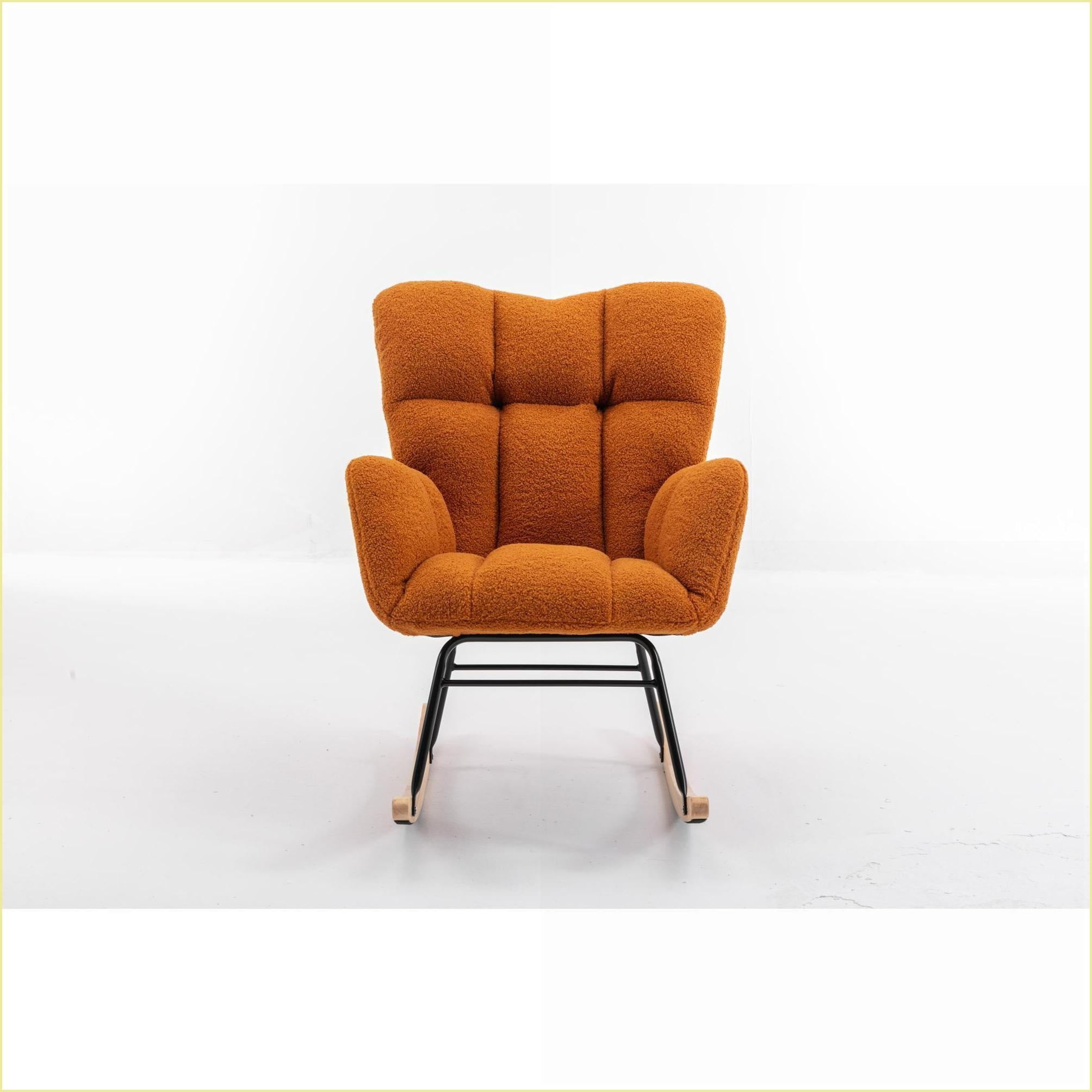 Rocking Glider Chair, Caramel Teddy Fabric Nursery & Living Room Chair | Teddy | Foam